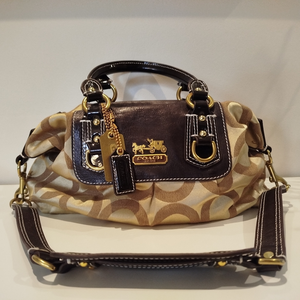 Coach Madison Signature Op Art Sabrina Satchel Bag